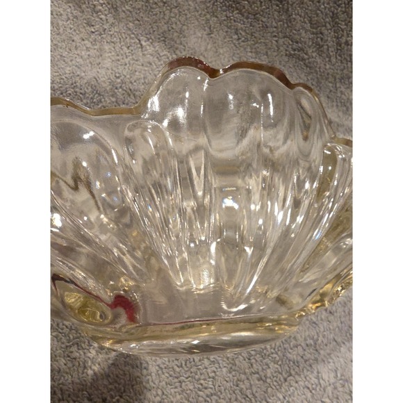 Vintage 1950's Jeannette Glass Gondola Fruit Bowl 16" Long Gold Trim - Picture 5 of 8